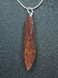 Agatized Dinosaur Bone Pendant - Brown Spiderweb #4280-3